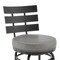 Armen Living Natya Swivel Counter or Bar Stool in Black Finish with Gray Faux Leather 840254333666 - alternate 8